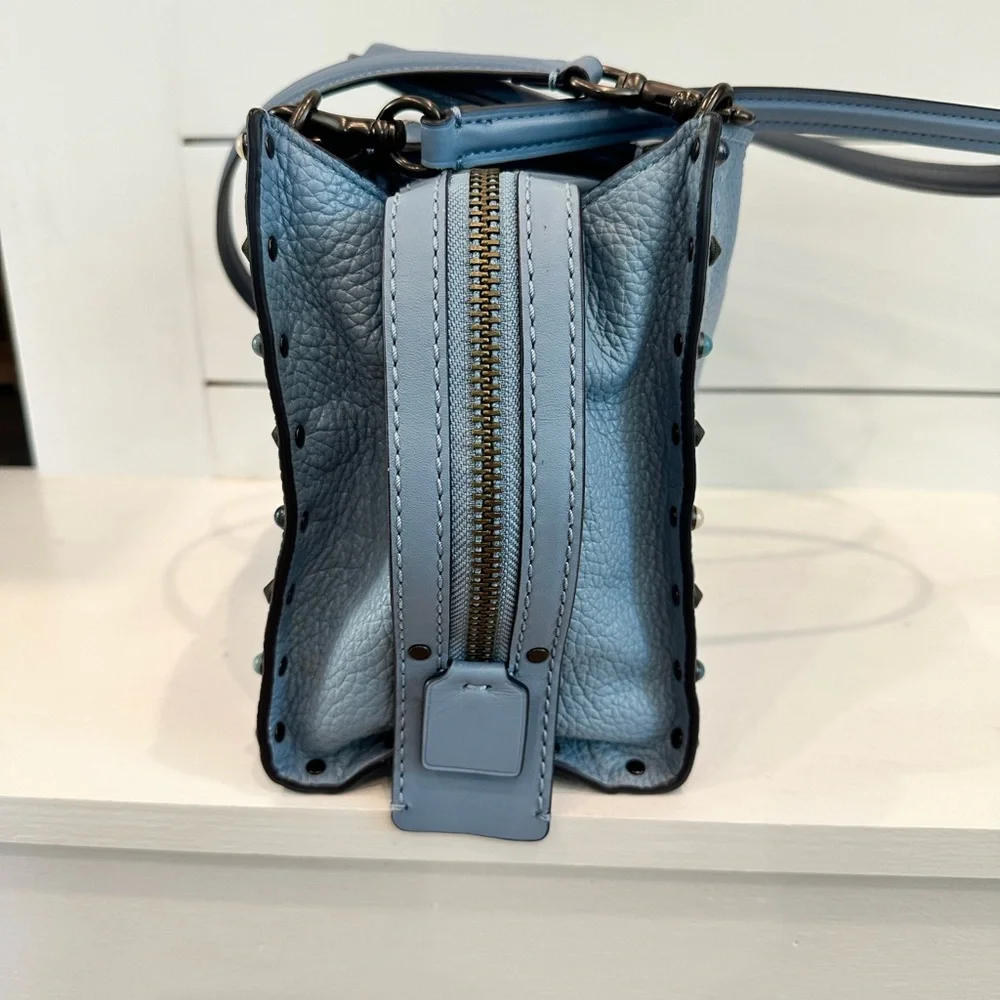 Coach 1941 Rogue 25 Slate Blue with Rivets Like New Bag with dustbag all extras - Picture 5 of 15